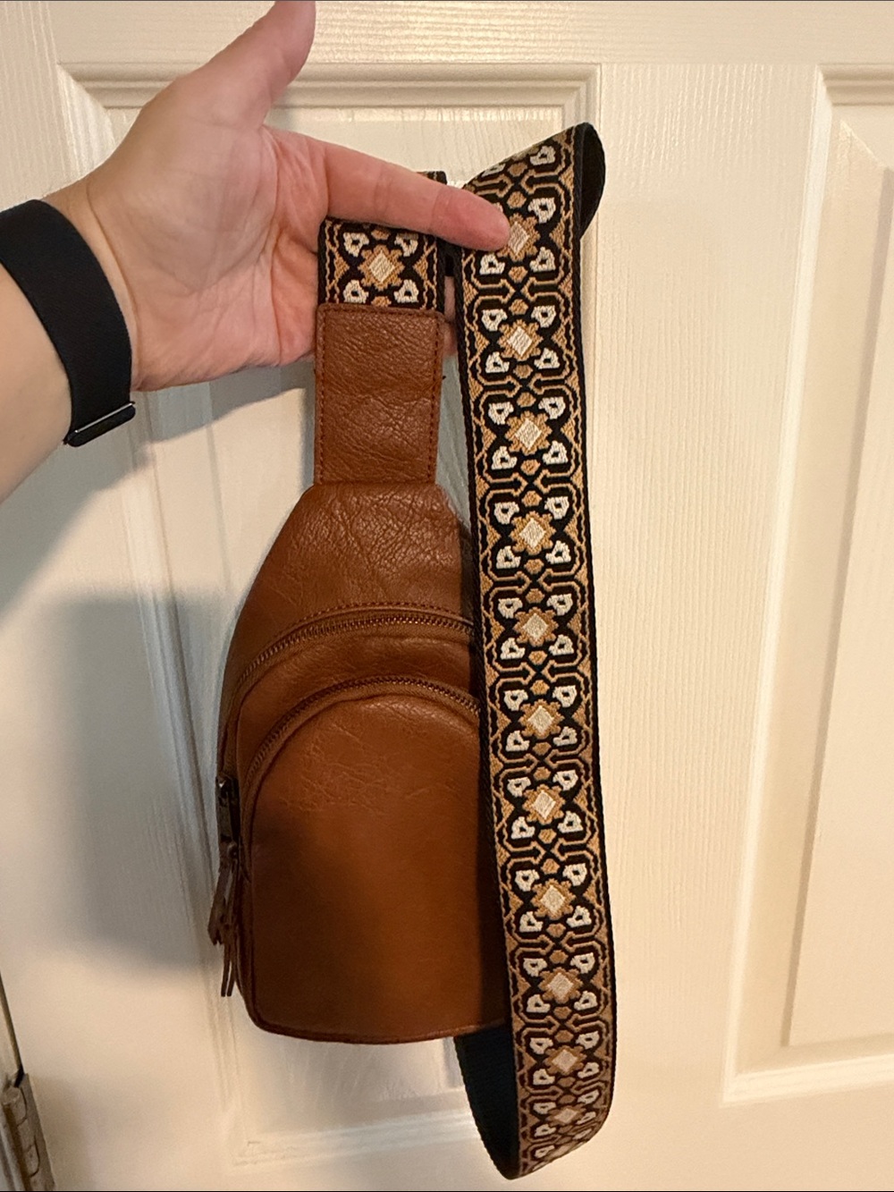 Brown sling bag